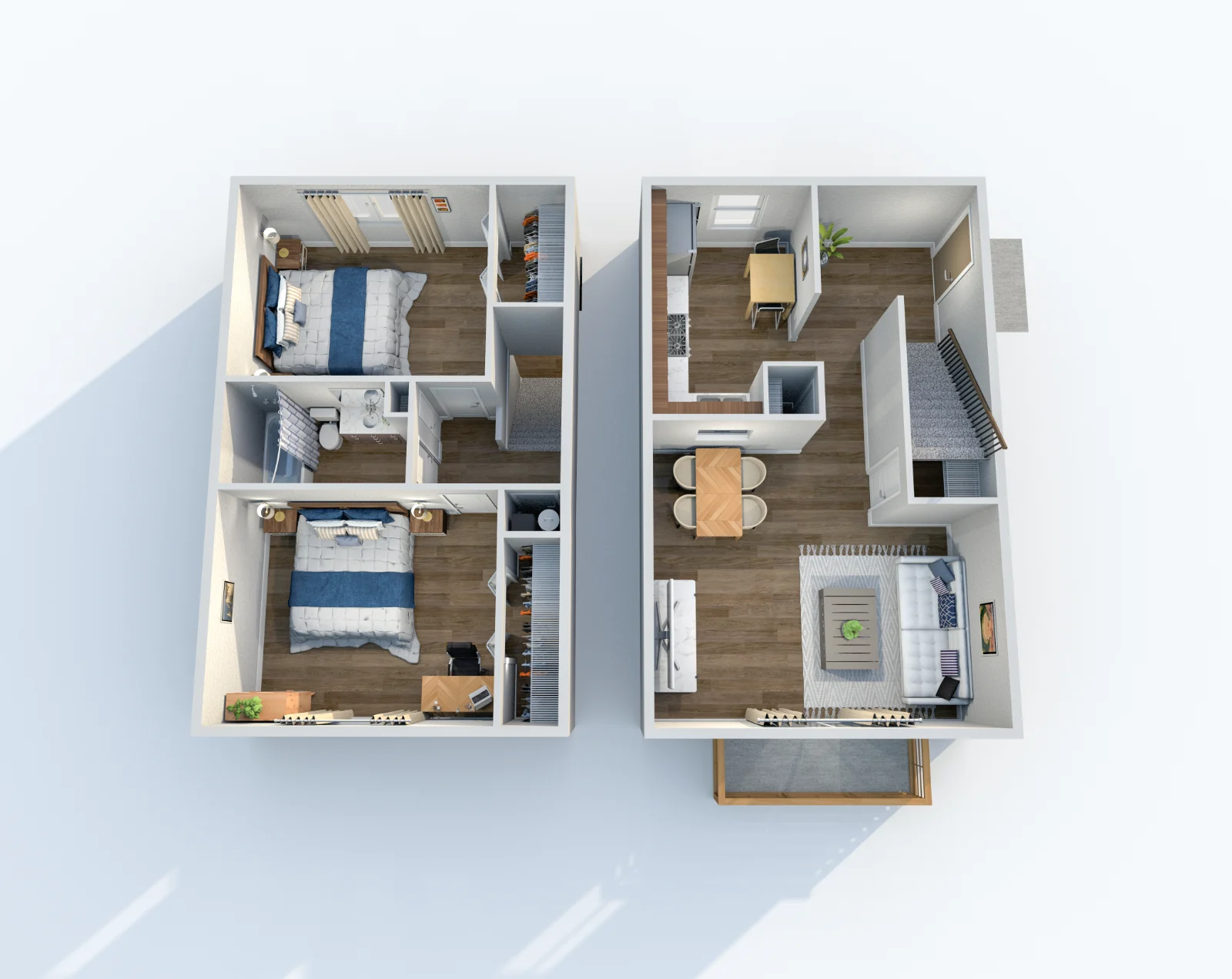 The Legend at Speedway — floor plan, Plan B3 · 2 bed · 1 bath · 896 sq ft · Townhome